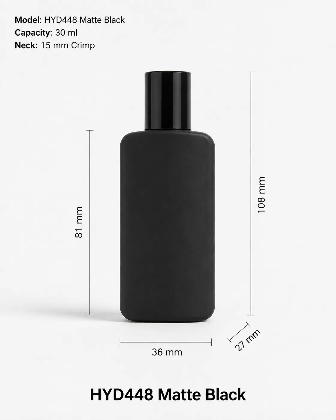 HYD448 Matte Black perfume bottle